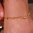 Fashion Cubic Bead Double Layer Snake Chain Anklet - Gold Stainless Steel Gold Plated Cubic Bead Double Layer Snake Chain Anklet