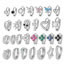 Fashion #28 Titanium Steel Inlaid Zirconium Geometric Earrings (single)