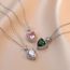 Fashion Emerald Necklace {pendant Together} Titanium Steel Diamond Heart Necklace