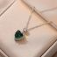 Fashion Emerald Solo Pendant Titanium Steel Diamond Heart Pendant