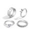 Fashion 12# Alloy Hollow Heart Butterfly Ring Set