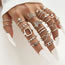 Fashion 10# Alloy Diamond Butterfly Mitten Ring