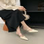 Fashion Apricot Stiletto Pointed Toe Slippers
