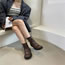 Fashion Matte Black Side Zip Platform Chunky Heel Ankle Boots