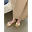 Fashion Khaki Apricot Square-toe Soft-soled Color-block Flats