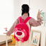 Fashion Plush Strawberry Bear Plush Large Capacity Backpack