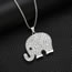 Fashion Silver Alloy Diamond Elephant Men's Necklace