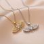 Fashion Just Color Angel Wings Necklace {pendant Together} Titanium Steel Diamond Heart Wings Necklace