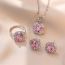 Fashion Princess Pink Ring Titanium Square Diamond Ring
