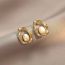 Fashion Gold Pure Copper Pearl Irregular Stud Earrings