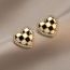 Fashion Gold Brass Diamond Drip Heart Stud Earrings