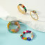 Fashion 1# Alloy Beads Beaded Drop Oil Geometric Ring Set