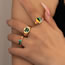 Fashion 4# Alloy Drip Oil Frog Shell Geometric Ring