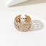 Fashion Gold Alloy Diamond Geometric Ring