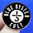 Fashion Blue Oyster Cult Metallic Print Geometric Circle Brooch