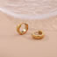 Fashion Golden Sphere Stainless Steel Brushed Round Earrings