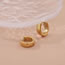 Fashion Golden Sphere Stainless Steel Brushed Round Earrings