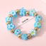 Fashion Blue Colorful Flower Beaded Ring