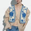 Fashion Khaki Woven Embroidered Vest