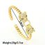 Fashion Gold Brass Zirconia Leopard Bracelet
