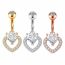 Fashion Rose Gold Single Stainless Steel Inlaid Zirconium Heart Piercing Navel Nail (single)