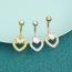 Fashion Golden Single Stainless Steel Inlaid Zirconium Heart Piercing Navel Nail (single)