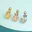 Fashion Rose Gold Single Stainless Steel Dripping Oil Flower Butterfly Bee Piercing Navel Ring (single)