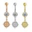 Fashion Rose Gold Single Titanium Steel Diamond-studded Eight-pointed Star Piercing Navel Ring (single)