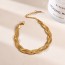 Fashion Gold Titanium Steel Snake Chain Twist Wrap Bracelet