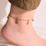 Fashion Gold Titanium Steel Flower Pendant Anklet