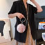 Fashion Brown Pu Suede Rhombus Spherical Messenger Bag