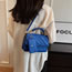 Fashion Blue Pu Embossed Letter Large Capacity Diagonal Combo Bag