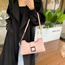 Fashion Pink Pu Square Buckle Messenger Bag