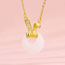 Fashion Gold Copper And Diamond Safety Buckle Rabbit Ear Necklace