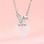 Fashion Silver Copper And Diamond Safety Buckle Rabbit Ear Necklace