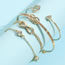 Fashion Gold Alloy Diamond Heart Knotted Bracelet Set