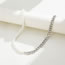 Fashion Silver Alloy Pearl Beaded Panel Chain Necklace