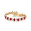Fashion Red Geometric Pear Drop Diamond Bracelet