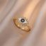 Fashion Gold Geometric Zirconia Eye Open Ring