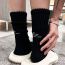 Fashion Army Green Cotton Letter Embroidery Long Tube Thick Needle Men's Mid Tube Socks