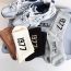 Fashion Coffee Color Cotton Numerals & Letters Embroidered Socks