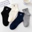 Fashion Navy Blue Cotton Embroidered Socks
