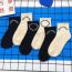 Fashion Black Round Characters Cotton Monogrammed Socks