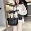 Fashion Black Pu Large Capacity Single Shoulder Messenger Bag