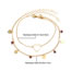 Fashion Gold Alloy Diamond Heart Double Layer Anklet