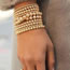 Fashion Gold 6mm Geometric Ball Bead Bracelet