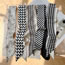 Fashion Black And White Diagonal Stripes - Small Silk Scarf Faux Silk Printed Geometric Scarf