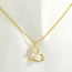 Fashion Gold Geometric Diamond And Pearl Heart Necklace