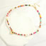 Fashion Color Colorful Rice Bead Beaded Heart Pearl Necklace