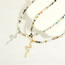 Fashion Silver Multicolored Semi-precious Beaded Diamond Snake Necklace